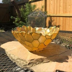 Azurra Handmade Turkish Honeycomb Glass Bowl
